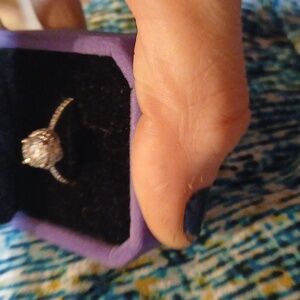 Pure .999 Vintage silver with 1 carat Moissanite Stone gorgeous